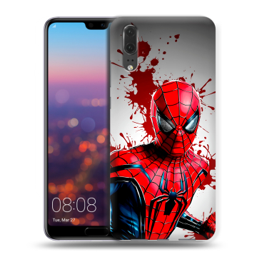 Силиконовый чехол на Huawei P20 с принтом Spiderman Человек паук
