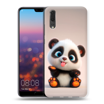Силиконовый чехол на Huawei P20 с принтом милая панда Силиконовый чехол на Huawei P20 с принтом милая панда
