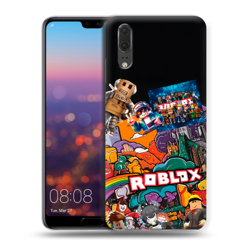 Силиконовый чехол на Huawei P20 с принтом Roblox Роблокс