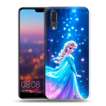 Силиконовый чехол на Huawei P20 с принтом Холодное сердце Frozen