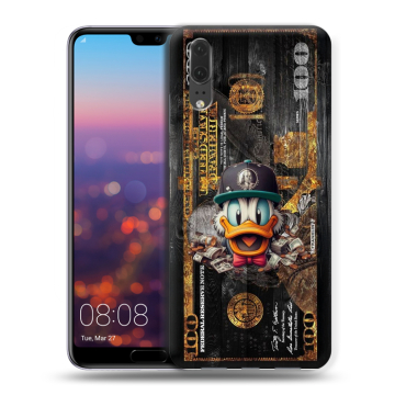 Силиконовый чехол на Huawei P20 с принтом Дональд Дак Доллар