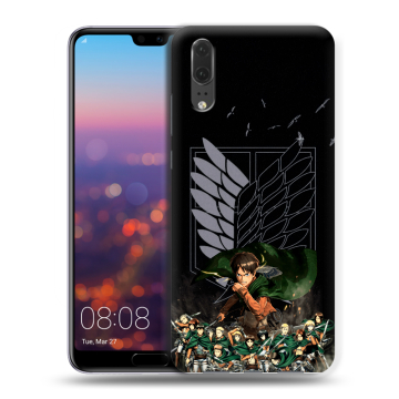 Силиконовый чехол на Huawei P20 с принтом Атака титанов
