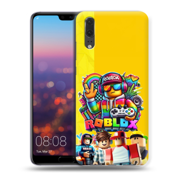 Силиконовый чехол на Huawei P20 с принтом Roblox Роблокс
