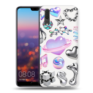 Силиконовый чехол на Huawei P20 с принтом Y2K