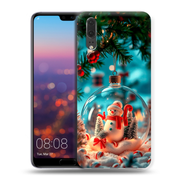 Силиконовый чехол на Huawei P20 с принтом Новый год