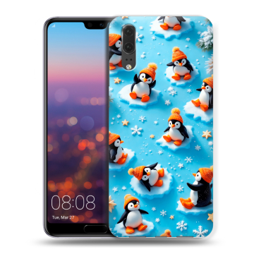 Силиконовый чехол на Huawei P20 с принтом Новый год