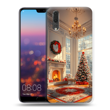 Силиконовый чехол на Huawei P20 с принтом Новый год