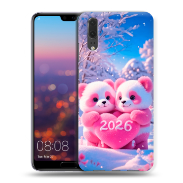 Силиконовый чехол на Huawei P20 с принтом Новый год