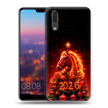 Силиконовый чехол на Huawei P20 с принтом Новый год