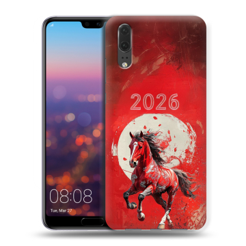Силиконовый чехол на Huawei P20 с принтом Новый год