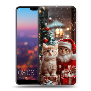 Силиконовый чехол на Huawei P20 с принтом Новый год
