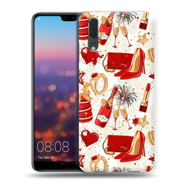 Силиконовый чехол на Huawei P20 с принтом Новый год