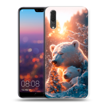 Силиконовый чехол на Huawei P20 с принтом Новый год Силиконовый чехол на Huawei P20 с принтом Новый год