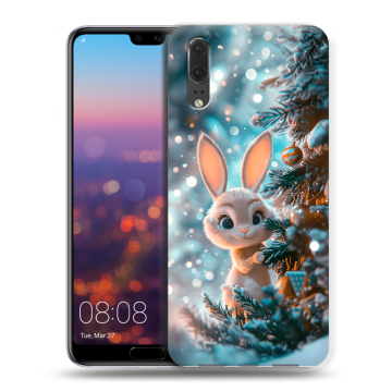Силиконовый чехол на Huawei P20 с принтом Новый год Силиконовый чехол на Huawei P20 с принтом Новый год