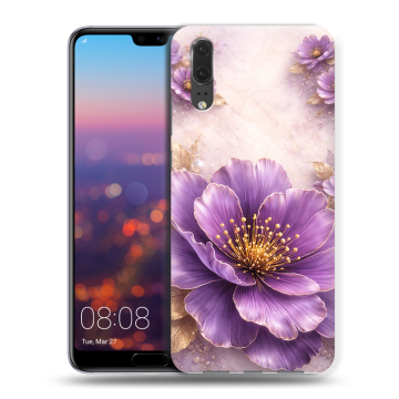 Силиконовый чехол на Huawei P20 с принтом женский