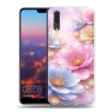 Силиконовый чехол на Huawei P20 с принтом женский