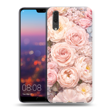 Силиконовый чехол на Huawei P20 с принтом женский