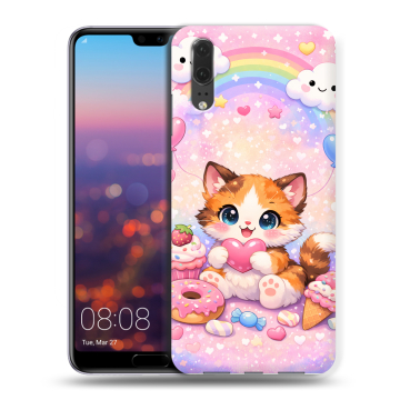 Силиконовый чехол на Huawei P20 с принтом для девочек