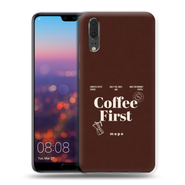 Силиконовый чехол на Huawei P20 с принтом женский