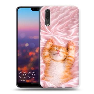 Силиконовый чехол на Huawei P20 с принтом женский