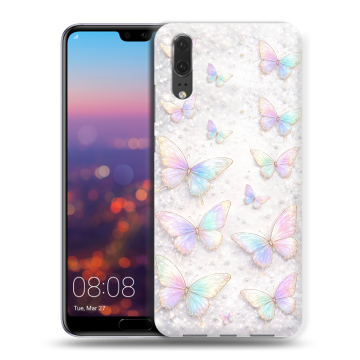 Силиконовый чехол на Huawei P20 с принтом женский