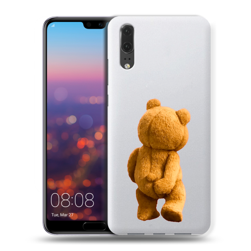 Силиконовый чехол на Huawei P20 с принтом Медведь Силиконовый чехол на Huawei P20 с принтом Медведь