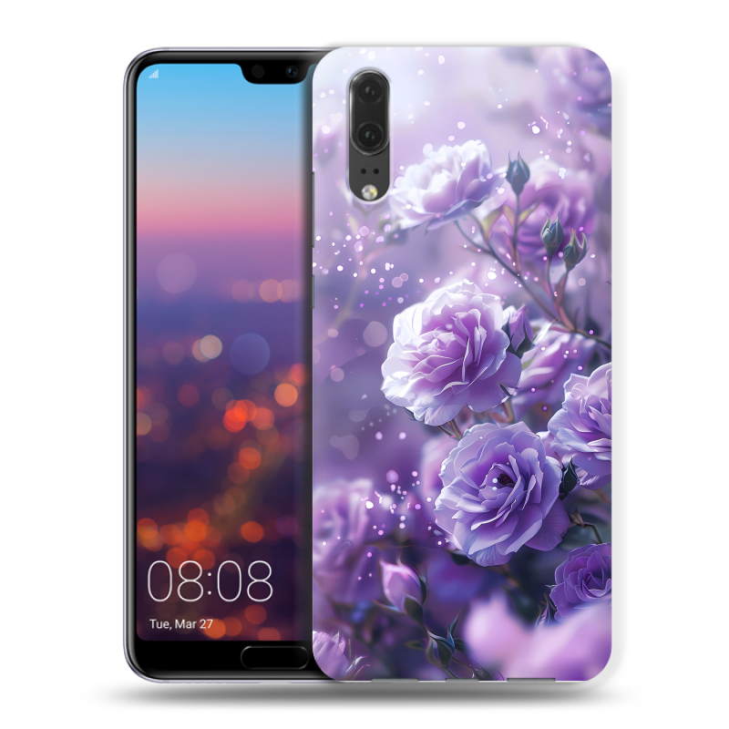 Силиконовый чехол на Huawei P20 с принтом Розы цветы Силиконовый чехол на Huawei P20 с принтом Розы цветы