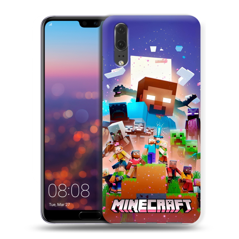 Силиконовый чехол на Huawei P20 с принтом Майнкрафт Minecraft Силиконовый чехол на Huawei P20 с принтом Майнкрафт Minecraft