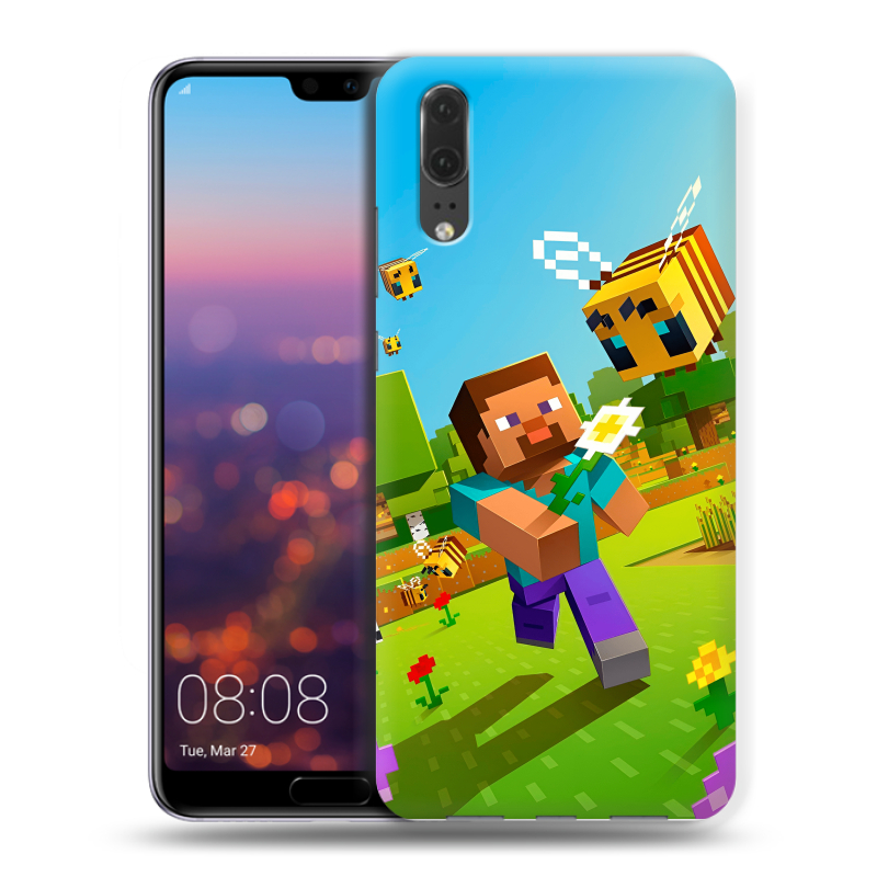 Силиконовый чехол на Huawei P20 с принтом Майнкрафт Minecraft Силиконовый чехол на Huawei P20 с принтом Майнкрафт Minecraft