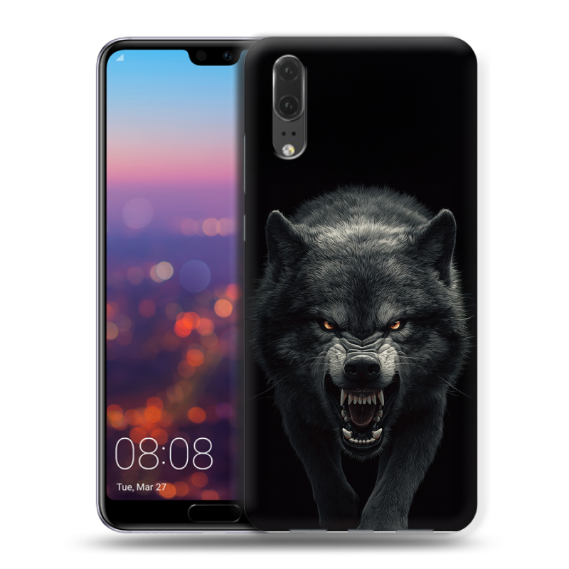 Силиконовый чехол на Huawei P20 с принтом Волк Силиконовый чехол на Huawei P20 с принтом Волк
