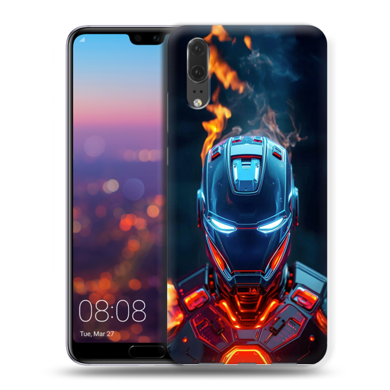 Силиконовый чехол на Huawei P20 с принтом IronMan Железный человек Силиконовый чехол на Huawei P20 с принтом IronMan Железный человек