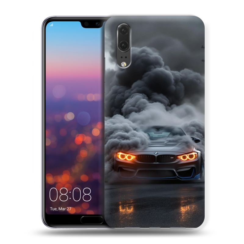 Силиконовый чехол на Huawei P20 с принтом BMW БМВ Силиконовый чехол на Huawei P20 с принтом BMW БМВ