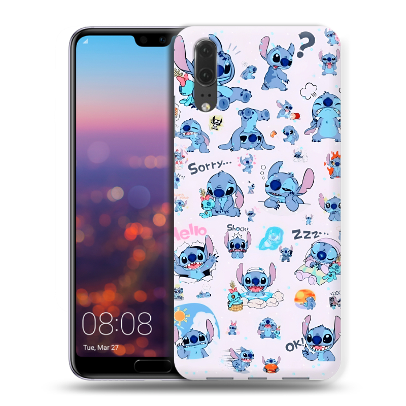 Силиконовый чехол на Huawei P20 с принтом Лило и Стич Силиконовый чехол на Huawei P20 с принтом Лило и Стич