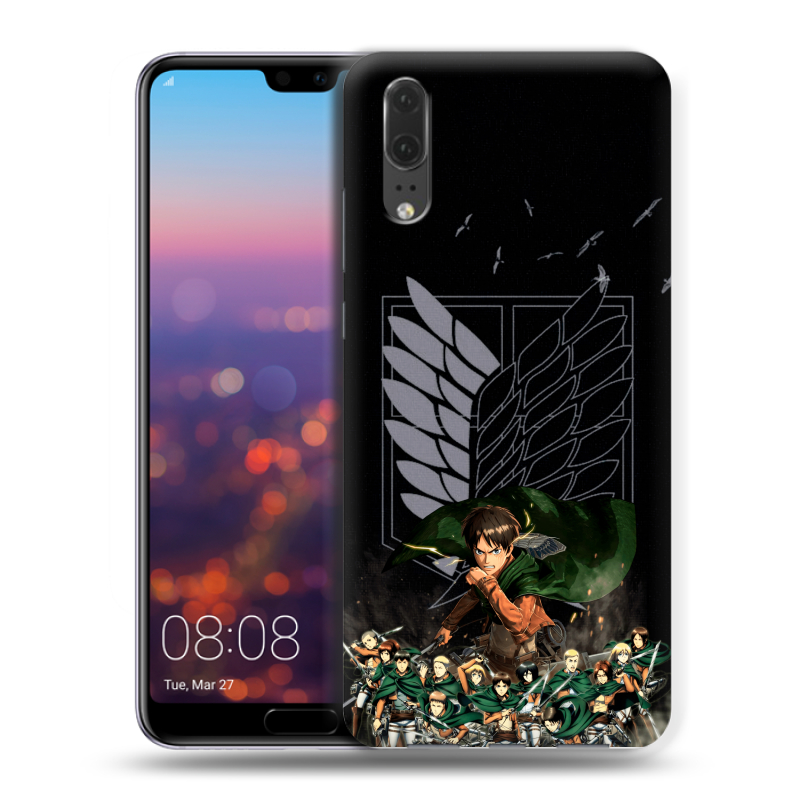 Силиконовый чехол на Huawei P20 с принтом Атака титанов Силиконовый чехол на Huawei P20 с принтом Атака титанов