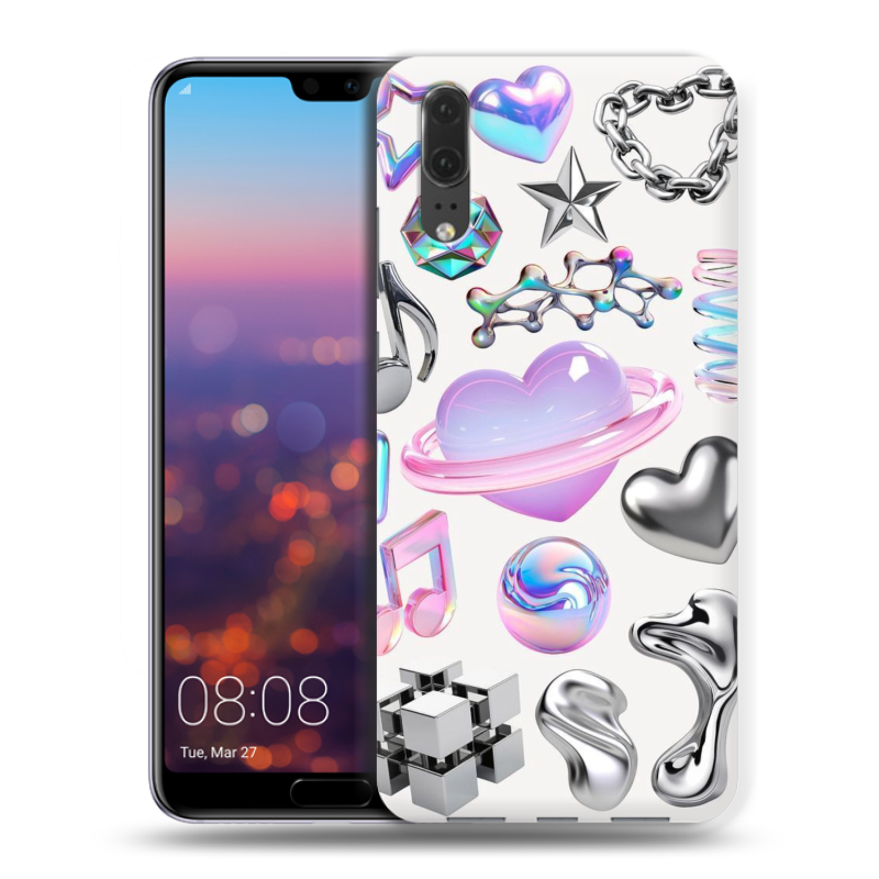 Силиконовый чехол на Huawei P20 с принтом Y2K Силиконовый чехол на Huawei P20 с принтом Y2K