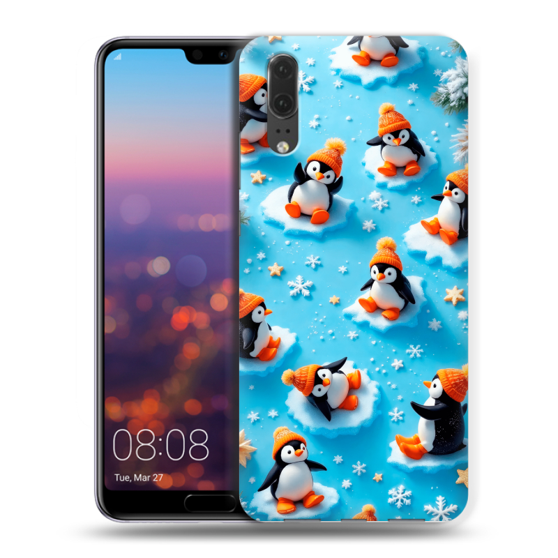 Силиконовый чехол на Huawei P20 с принтом Новый год Силиконовый чехол на Huawei P20 с принтом Новый год