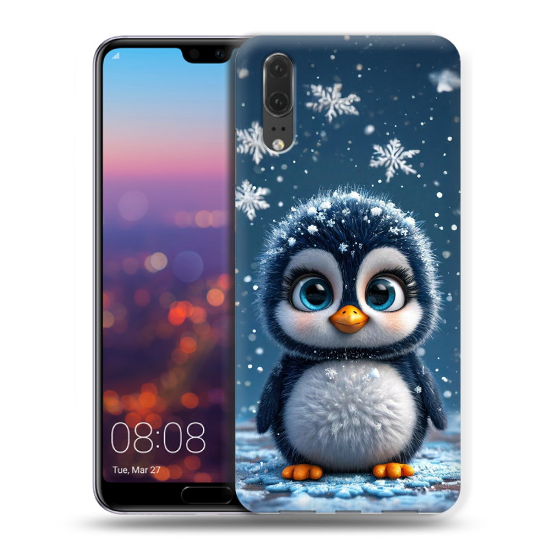 Силиконовый чехол на Huawei P20 с принтом Новый год Силиконовый чехол на Huawei P20 с принтом Новый год