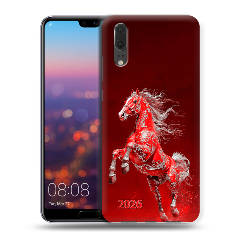 Силиконовый чехол на Huawei P20 с принтом Новый год Силиконовый чехол на Huawei P20 с принтом Новый год