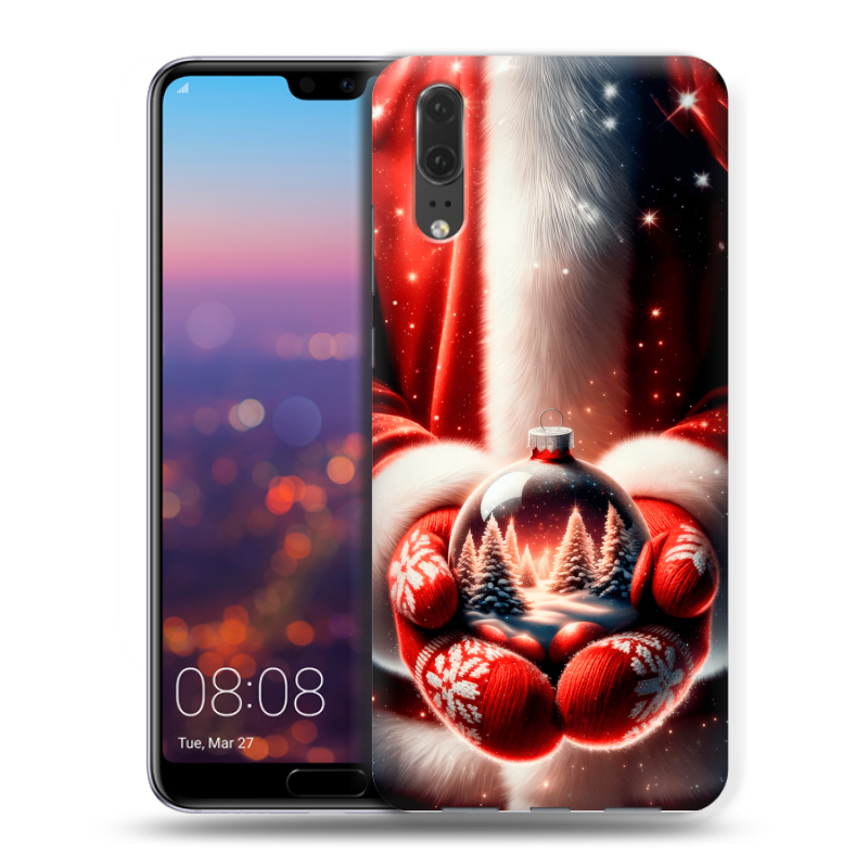 Силиконовый чехол на Huawei P20 с принтом Новый год Силиконовый чехол на Huawei P20 с принтом Новый год
