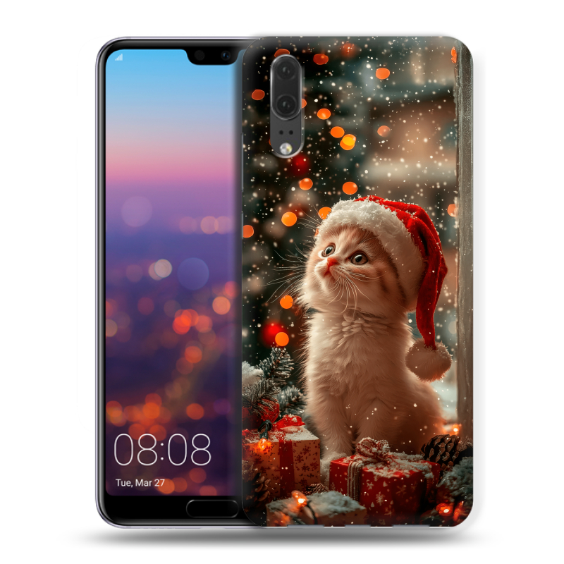 Силиконовый чехол на Huawei P20 с принтом Новый год Силиконовый чехол на Huawei P20 с принтом Новый год