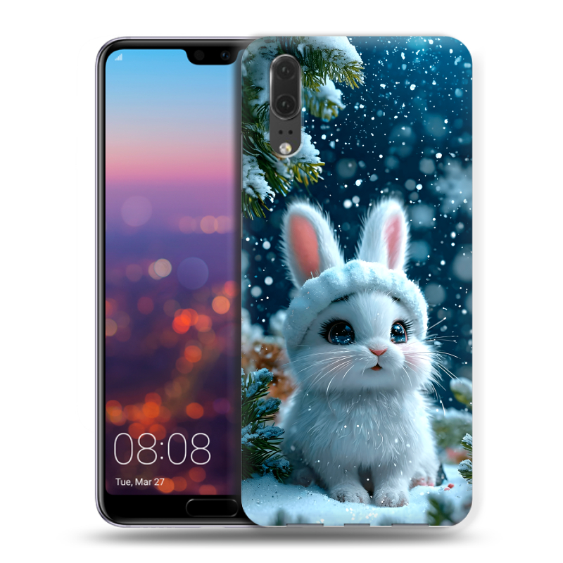 Силиконовый чехол на Huawei P20 с принтом Новый год Силиконовый чехол на Huawei P20 с принтом Новый год