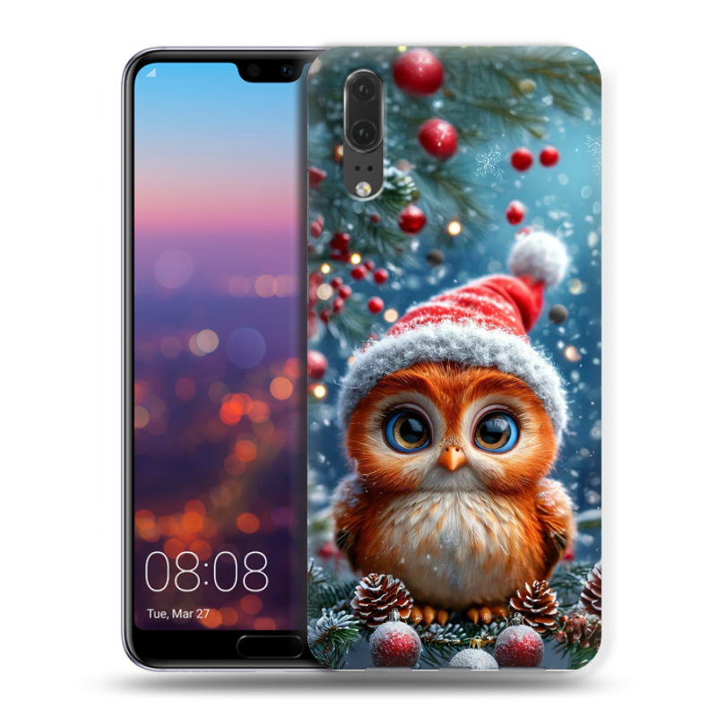 Силиконовый чехол на Huawei P20 с принтом Новый год Силиконовый чехол на Huawei P20 с принтом Новый год