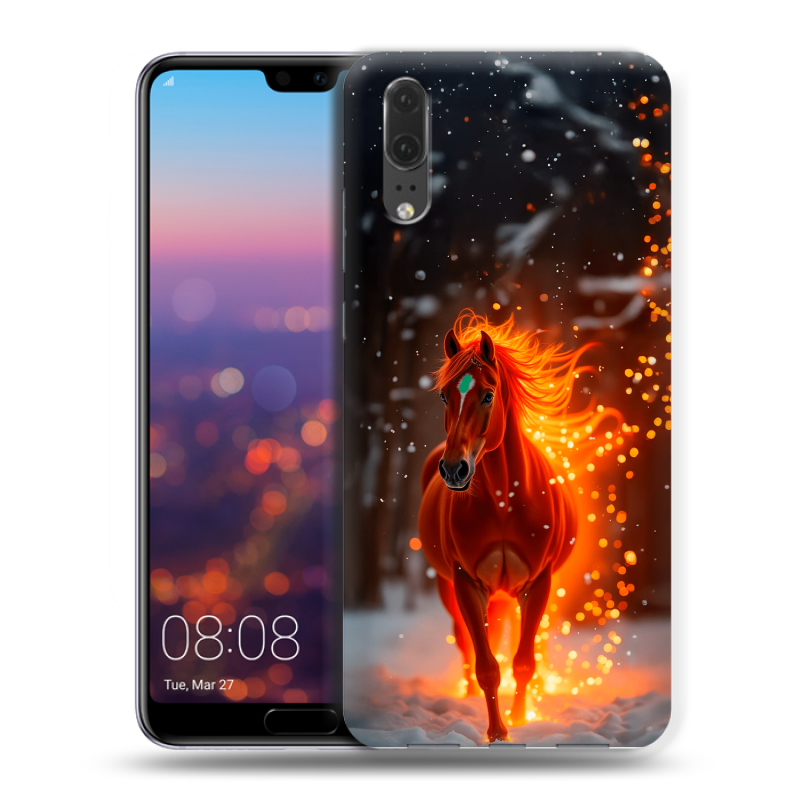 Силиконовый чехол на Huawei P20 с принтом Новый год Силиконовый чехол на Huawei P20 с принтом Новый год
