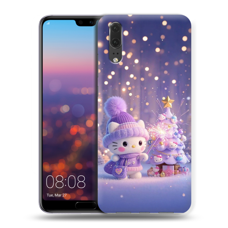 Силиконовый чехол на Huawei P20 с принтом Новый год Силиконовый чехол на Huawei P20 с принтом Новый год