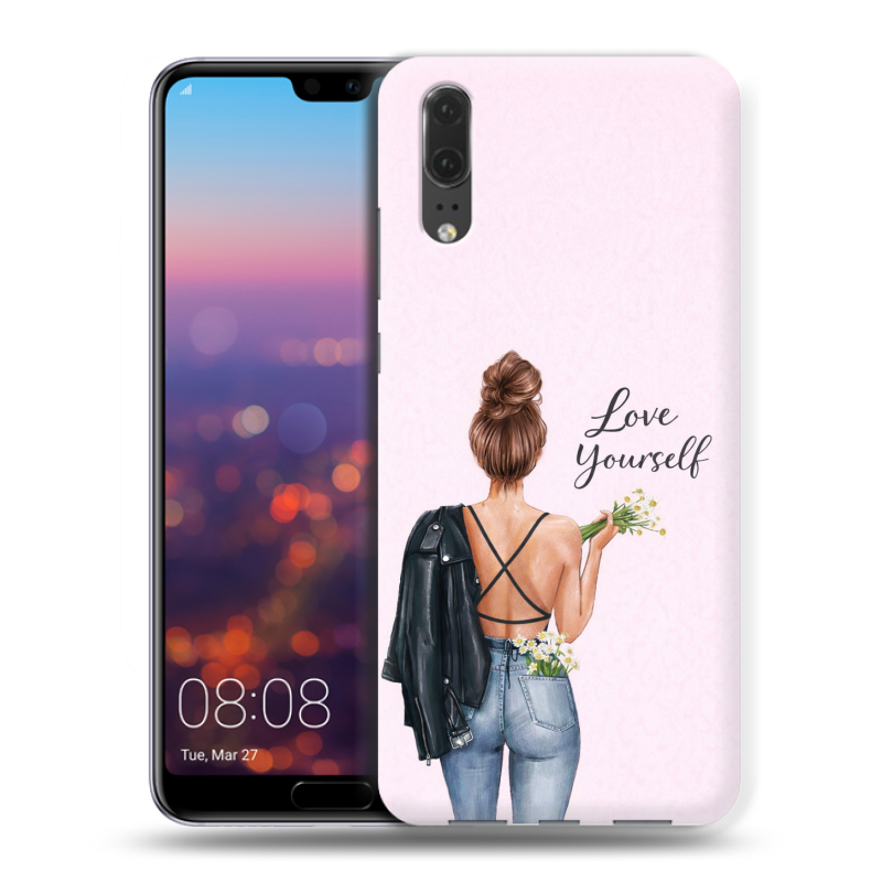 Силиконовый чехол на Huawei P20 с принтом женский Силиконовый чехол на Huawei P20 с принтом женский