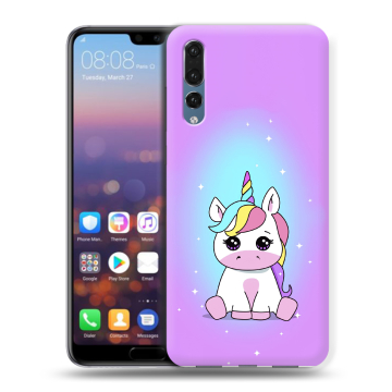 Силиконовый противоударный чехол на Huawei P20 Pro с принтом Единорог