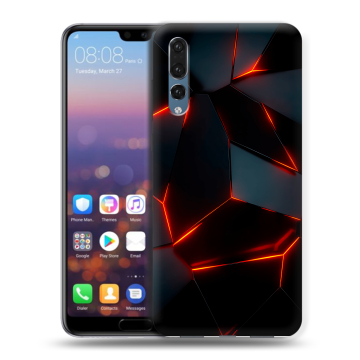 Силиконовый противоударный чехол на Huawei P20 Pro с принтом Яркие абстракции
