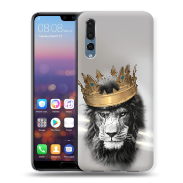 Силиконовый противоударный чехол на Huawei P20 Pro с принтом Лев с короной