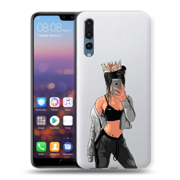 Силиконовый противоударный чехол на Huawei P20 Pro с принтом Женские принты