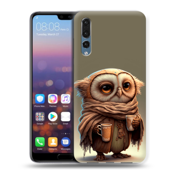 Силиконовый противоударный чехол на Huawei P20 Pro с принтом Сова